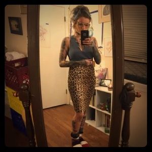 Leopard Print Pencil Skirt